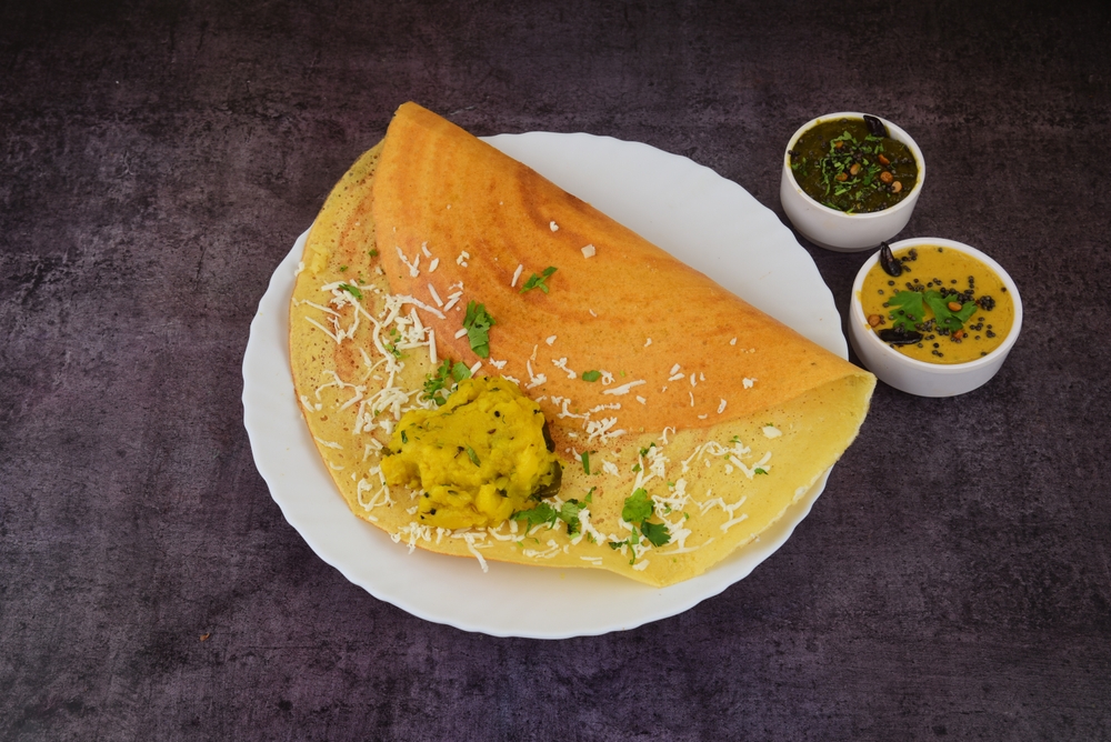 Plain,Dosa,Is,A,Crispy,,Thin,Indian,Pancake,Made,From